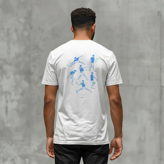 Camisa branca jogador nas costas
